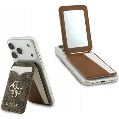Portfel z lusterkiem Guess 4G Stand & Mirror Magsafe brązowy Portfel z lusterkiem Guess 4G Stand & Mirror Magsafe brązowy
