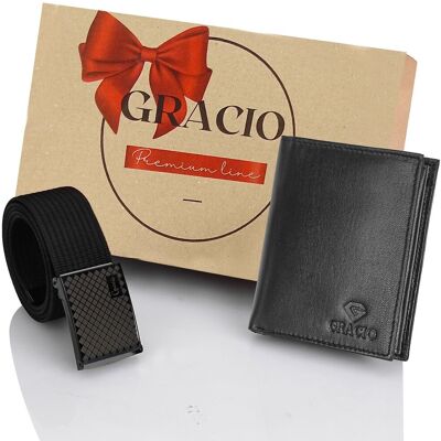 Gracio Prezent dla niego – portfel grawerowany + pasek parciany Gracio Prezent dla niego – portfel grawerowany + pasek parciany