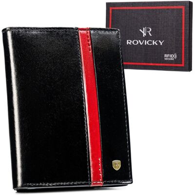 Rovicky Duży Czarny Portfel Skórzany Męski Z Ochroną Kart Rfid Rovicky Duży Czarny Portfel Skórzany Męski Z Ochroną Kart Rfid