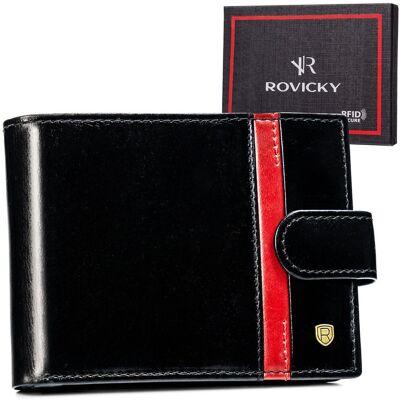 Rovicky modny portfel skórzany męski pojemny na karty RFID STOP Rovicky modny portfel skórzany męski pojemny na karty RFID STOP