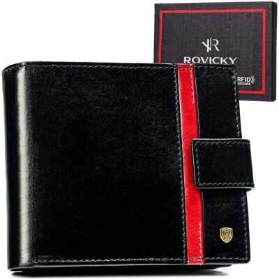 Rovicky Portfel Skórzany Z Rfid Męski Zapinany Pojemny Czarny Rovicky Portfel Skórzany Z Rfid Męski Zapinany Pojemny Czarny