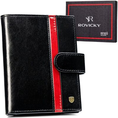 Rovicky Skórzany Portfel Męski Na Zatrzask Ochrona Kart Rfid Rovicky Skórzany Portfel Męski Na Zatrzask Ochrona Kart Rfid