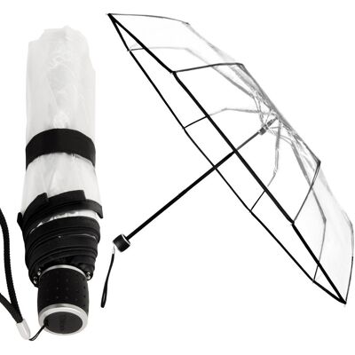Impliva Składana krótka przezroczysta transparentna parasolka, 24 cm Impliva Składana krótka przezroczysta transparentna parasolka, 24 cm