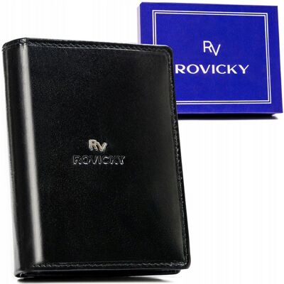 Skórzany, pionowy portfel męski bez zapięcia - Rovicky Skórzany, pionowy portfel męski bez zapięcia - Rovicky
