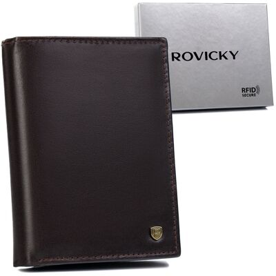 Skórzany portfel męski na dowód rejestracyjny elegancki klasyczny Rovicky Skórzany portfel męski na dowód rejestracyjny elegancki klasyczny Rovicky