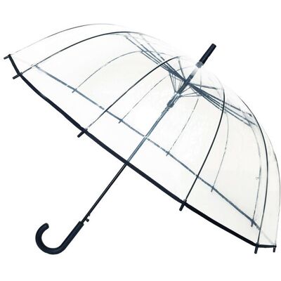 Smati, Długi parasol przezroczysty 12 żeber, czarna bordiura Smati, Długi parasol przezroczysty 12 żeber, czarna bordiura