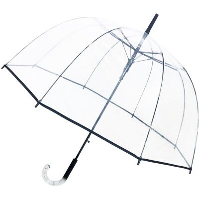 Smati, Długi parasol przezroczysty kopuła, czarna bordiura Smati, Długi parasol przezroczysty kopuła, czarna bordiura