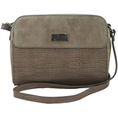 Barberini's Stylowa torebka crossbody trzykomorowa - Beżowa Barberini's Stylowa torebka crossbody trzykomorowa - Beżowa