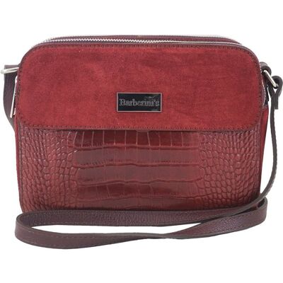 Barberini's Stylowa torebka crossbody trzykomorowa - Bordowa Barberini's Stylowa torebka crossbody trzykomorowa - Bordowa