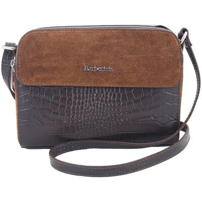 Barberini's Stylowa torebka crossbody trzykomorowa - Brązowa ciemna Barberini's Stylowa torebka crossbody trzykomorowa - Brązowa ciemna