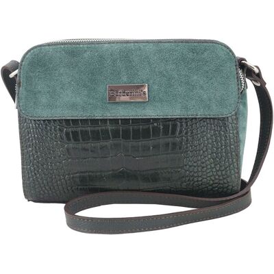 Barberini's Stylowa torebka crossbody trzykomorowa - Zielona ciemna Barberini's Stylowa torebka crossbody trzykomorowa - Zielona ciemna