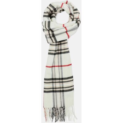 Lancerto Szal Biały w Kratę Tartan Unisex Lancerto Szal Biały w Kratę Tartan Unisex