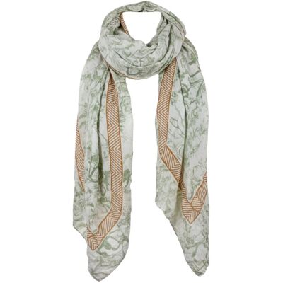 Szal damski Guess chusta długa wzorzysta zielona Szal damski Guess chusta długa wzorzysta zielona