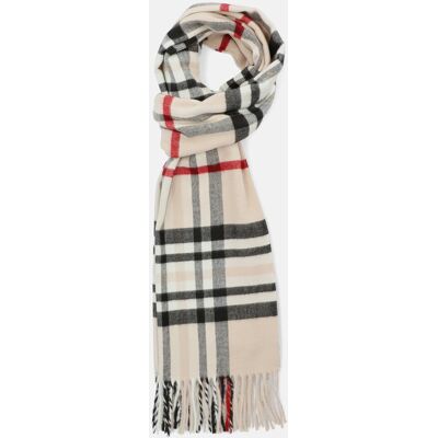Lancerto Szal Jasnobeżowy W Dużą Kratę Tartan Unisex Lancerto Szal Jasnobeżowy W Dużą Kratę Tartan Unisex