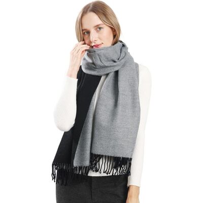 Inny producent Szal Pashmina Dwustronny Miękki Ciepły Dla Kobiet Wieczorny Czarno-Szary L Inny producent Szal Pashmina Dwustronny Miękki Ciepły Dla Kobiet Wieczorny Czarno-Szary L