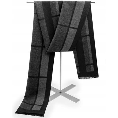 SZAL Szalik MĘSKI Zimowy Ciepły CZARNO - GRAFITOWO - SZARY Pako Jeans SZAL Szalik MĘSKI Zimowy Ciepły CZARNO - GRAFITOWO - SZARY Pako Jeans