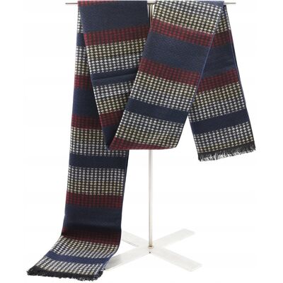 SZAL Szalik MĘSKI Zimowy Ciepły GRANATOWO - BORDOWO - SZARY Pako Jeans SZAL Szalik MĘSKI Zimowy Ciepły GRANATOWO - BORDOWO - SZARY Pako Jeans