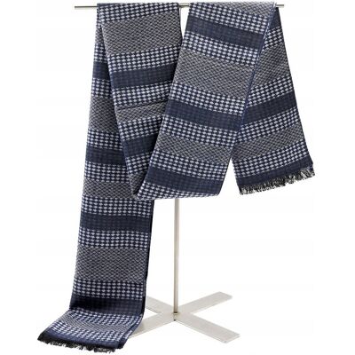 SZAL Szalik MĘSKI Zimowy Ciepły GRANATOWO - SZARY Pako Jeans SZAL Szalik MĘSKI Zimowy Ciepły GRANATOWO - SZARY Pako Jeans