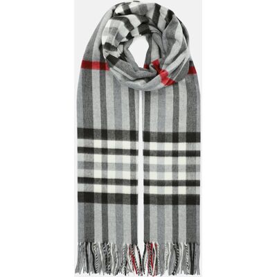 Lancerto Szal Szary w Kratę Tartan Unisex Lancerto Szal Szary w Kratę Tartan Unisex