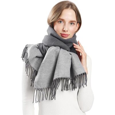 Inny producent Szalik Pashmina Dwustronny Zimowy Miękki Ciepły Modny Duży Gruby Szary L Inny producent Szalik Pashmina Dwustronny Zimowy Miękki Ciepły Modny Duży Gruby Szary L