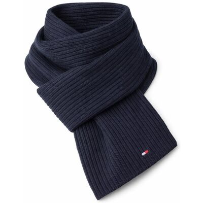 Tommy Hilfiger GRANATOWY SWETERKOWY SZAL Z BAWEŁNĄ I KASZMIREM I3B Tommy Hilfiger GRANATOWY SWETERKOWY SZAL Z BAWEŁNĄ I KASZMIREM I3B