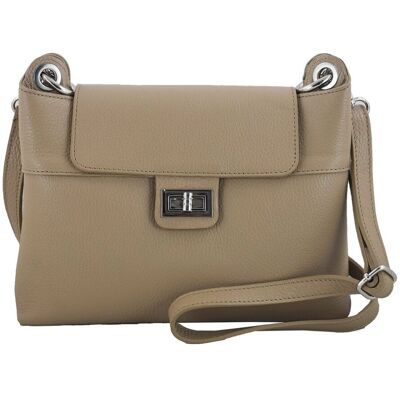 Barberini's Torebka damska skórzana crossbody - Beżowa Barberini's Torebka damska skórzana crossbody - Beżowa