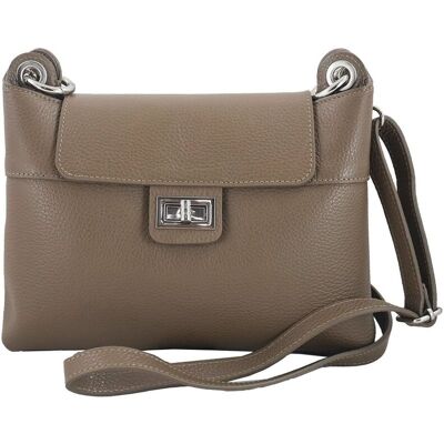 Barberini's Torebka damska skórzana crossbody - Beżowa ciemna Barberini's Torebka damska skórzana crossbody - Beżowa ciemna
