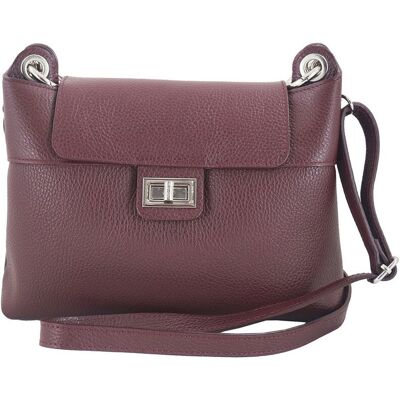 Barberini's Torebka damska skórzana crossbody - Bordowa Barberini's Torebka damska skórzana crossbody - Bordowa