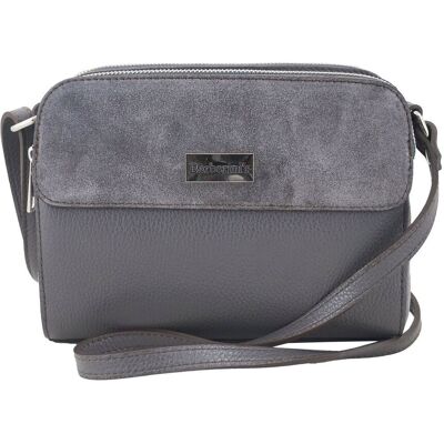 Barberini's Torebka damska skórzana crossbody - Ciemnoszara Barberini's Torebka damska skórzana crossbody - Ciemnoszara