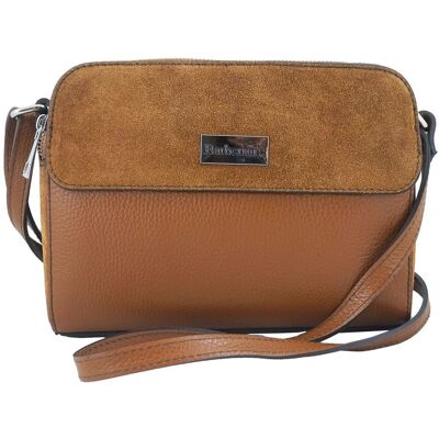 Barberini's Torebka damska skórzana crossbody - Jasnobrązowa Barberini's Torebka damska skórzana crossbody - Jasnobrązowa