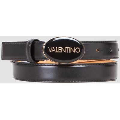 VALENTINO Czarny pasek damski Block Plaque Buckle Belt XS VALENTINO Czarny pasek damski Block Plaque Buckle Belt XS