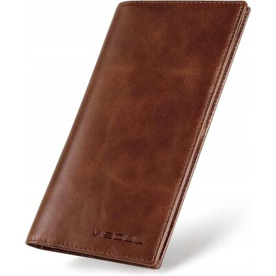 Inny producent VISOUL Portfel Skórzany Vintage XXL Długi Męski RFID Ochrona Brązowy Inny producent VISOUL Portfel Skórzany Vintage XXL Długi Męski RFID Ochrona Brązowy