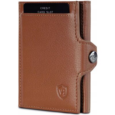 Inny producent VON HEESEN Portfel Slim RFID Ochrona Męski Damski Mały Cognac-Brąz Inny producent VON HEESEN Portfel Slim RFID Ochrona Męski Damski Mały Cognac-Brąz