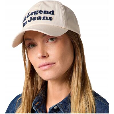 Wrangler LOGO CAP Off White regulowana damska czapka z daszkiem bejsbolówka Wrangler LOGO CAP Off White regulowana damska czapka z daszkiem bejsbolówka