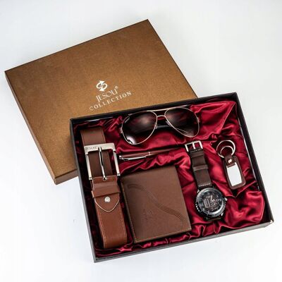 Inny producent ZESTAW BOX PREZENTOWY MĘSKI PORTFEL PASEK KRAWAT OKULARY PREZENT ŚWIĘTA Inny producent ZESTAW BOX PREZENTOWY MĘSKI PORTFEL PASEK KRAWAT OKULARY PREZENT ŚWIĘTA