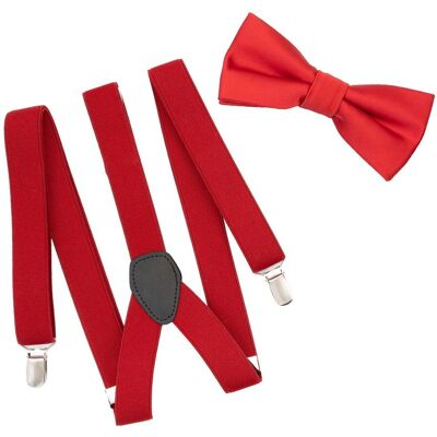 Inny producent Zestaw Muszka i czerwone szelki L9802 Inny producent Zestaw Muszka i czerwone szelki L9802