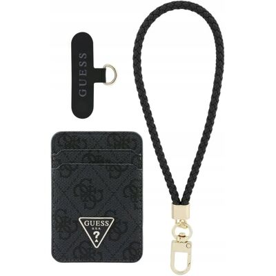 Zestaw portfel + hand strap Guess triangle MagSafe czarny Zestaw portfel + hand strap Guess triangle MagSafe czarny
