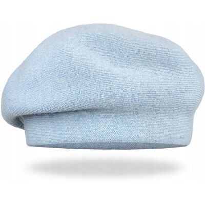 Majka Zimowy Elegancki Ocieplany Stylowy Beret Damski Na Zimę 70% Wełna Niebieski Majka Zimowy Elegancki Ocieplany Stylowy Beret Damski Na Zimę 70% Wełna Niebieski
