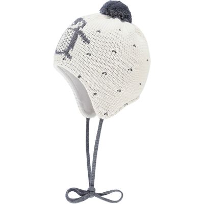 Doll Dziecięca Czapka Zimowa Z Pomponem I Uszkami Kremowa Döll R.43 Doll Dziecięca Czapka Zimowa Z Pomponem I Uszkami Kremowa Döll R.43