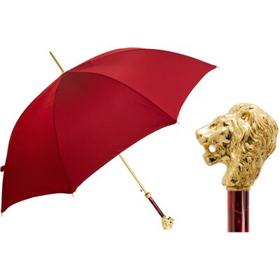 No name Luksusowy Parasol Czerwony Złoty Lew Pasotti Handmade Włochy Prezent No name Luksusowy Parasol Czerwony Złoty Lew Pasotti Handmade Włochy Prezent