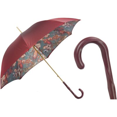No name Luksusowy Parasol Pasotti Burgundy Skóra Handmade Włochy Prezent No name Luksusowy Parasol Pasotti Burgundy Skóra Handmade Włochy Prezent