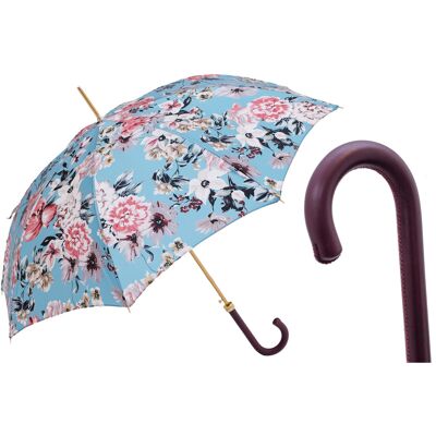 No name Luksusowy Parasol Pasotti Kwiaty Burgundowa Skóra Handmade Włochy No name Luksusowy Parasol Pasotti Kwiaty Burgundowa Skóra Handmade Włochy