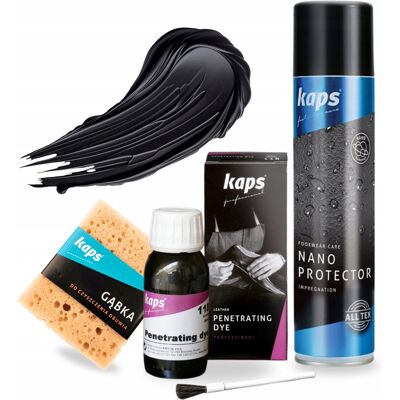 Nano Protector Do Butów Z Gąbką I Czarny Barwnik Do Skóry Zestaw 3w1 Kaps Nano Protector Do Butów Z Gąbką I Czarny Barwnik Do Skóry Zestaw 3w1 Kaps
