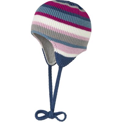 Niemowlęca Czapka Z Wiązaniem Niebieska Doll R.43 Niemowlęca Czapka Z Wiązaniem Niebieska Doll R.43