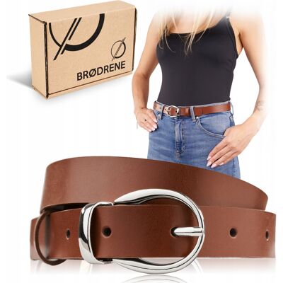 Brødrene Pasek Skórzany Damski Brązowy Brodrene Do Spodni Srebrna Klamerka 120 Cm Brødrene Pasek Skórzany Damski Brązowy Brodrene Do Spodni Srebrna Klamerka 120 Cm