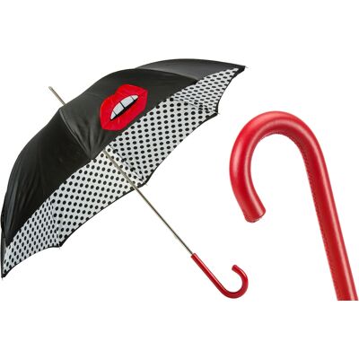 No name Pasotti Parasol 93cm Usta Grochy Skóra Podwójny Manualny Lux No name Pasotti Parasol 93cm Usta Grochy Skóra Podwójny Manualny Lux
