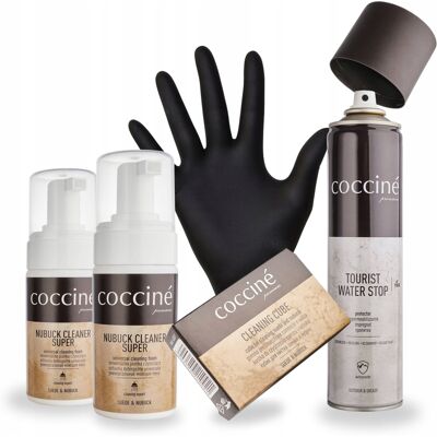 Coccine Pianka Do Butów Z Zamszu X2 Gumka Water Stop Spray I Rękawiczki Zestaw 5w1 Coccine Pianka Do Butów Z Zamszu X2 Gumka Water Stop Spray I Rękawiczki Zestaw 5w1
