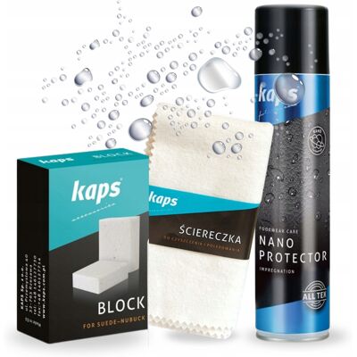 Kaps Szmatka Bawełniana I Nano Protector Do Butów Z Blokiem Do Zamszu Zestaw 3w1 Kaps Szmatka Bawełniana I Nano Protector Do Butów Z Blokiem Do Zamszu Zestaw 3w1