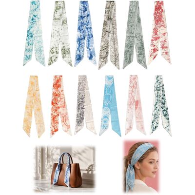 Inny producent Torebka 12 Sztuk Chusta Apaszka Wąska Jedwabista Głowa Włosy Elegancja Moda Inny producent Torebka 12 Sztuk Chusta Apaszka Wąska Jedwabista Głowa Włosy Elegancja Moda