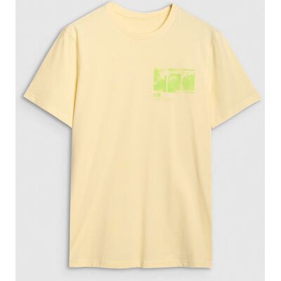 T-shirt męski bawełniany 4FRSS24TTSHM2106-73S Żółty Roz. M T-shirt męski bawełniany 4FRSS24TTSHM2106-73S Żółty Roz. M